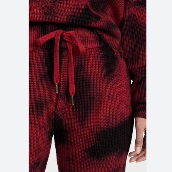 NEW Ser.O.Ya Ida Knit Distressed Red Tie-Dye Drawstring Jogger Track Pants - Picture 5 of 11